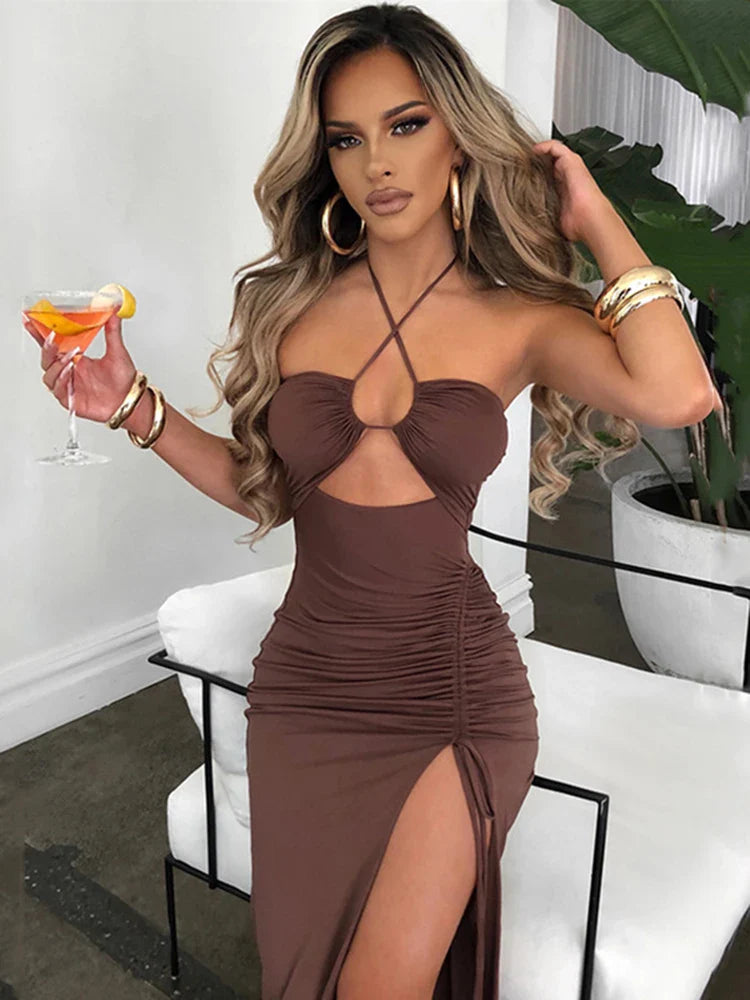 Fashion Clothes Summer spicy high hanging elegant chest Midi Dresses