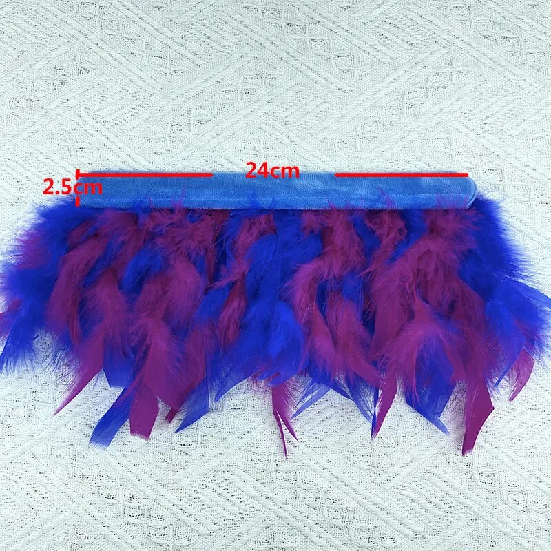 Faux Ostrich Fur Feather Snap Cuff Bracelet