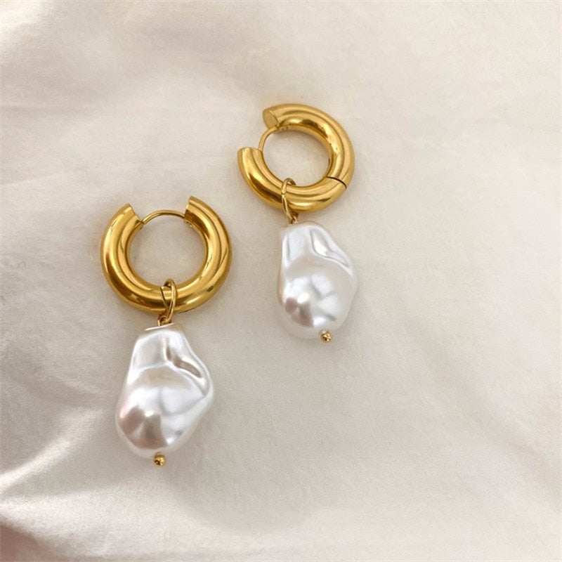Faye Freshwater Baroque Pearl Drop Earrings