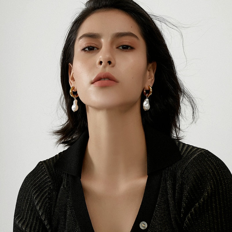 Faye Freshwater Baroque Pearl Drop Earrings