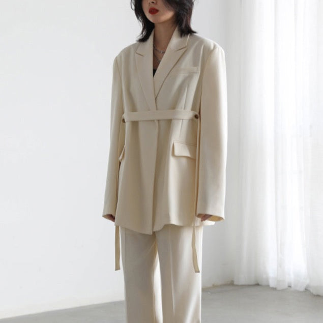 Fei Front Tie Blazer - 2 Colors