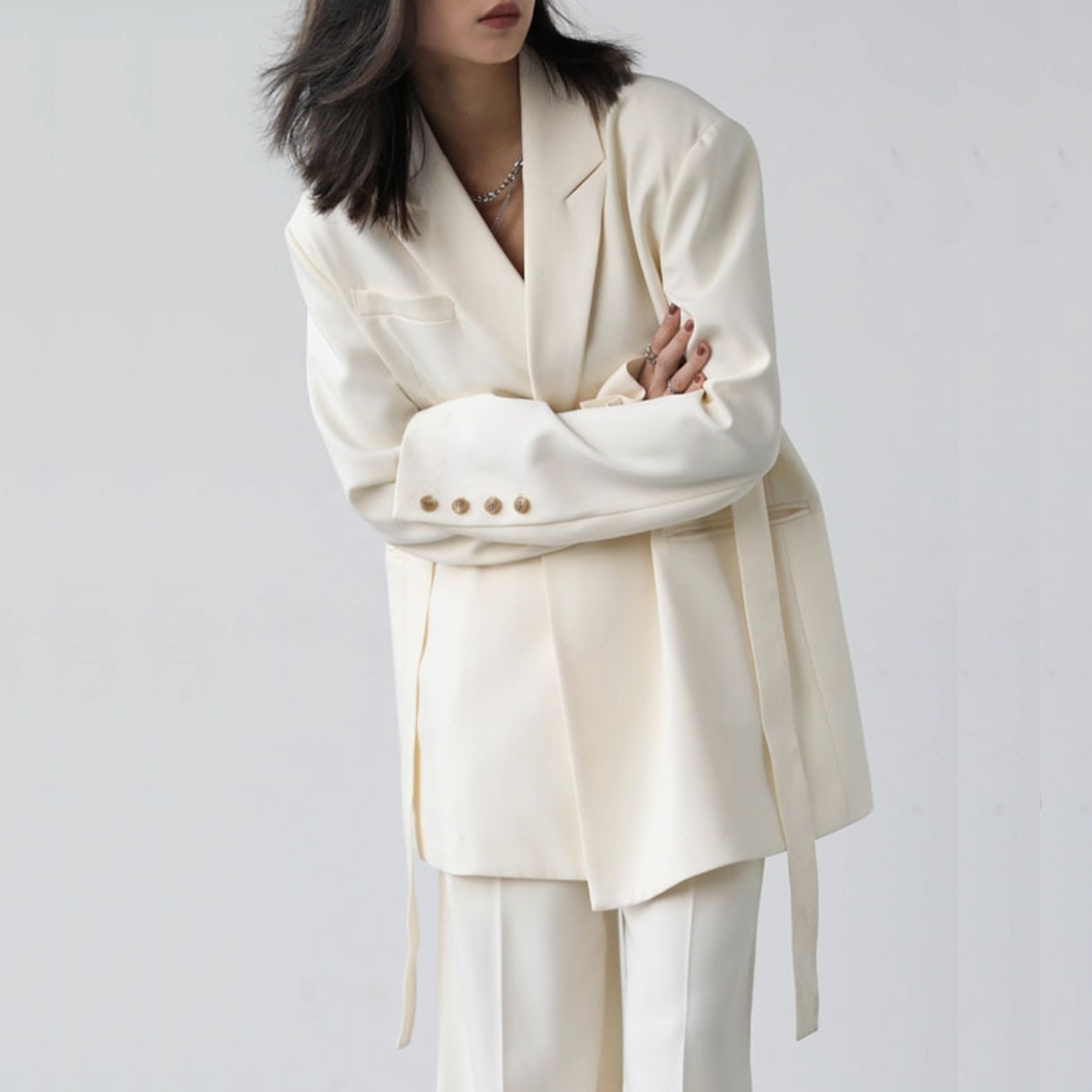 Fei Front Tie Blazer - 2 Colors