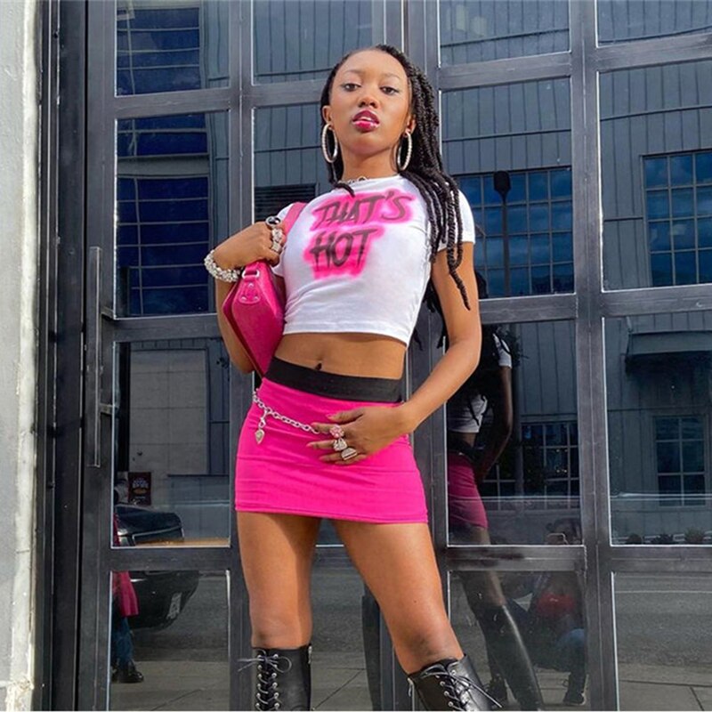 Hot Girl Graffiti Letter Tee