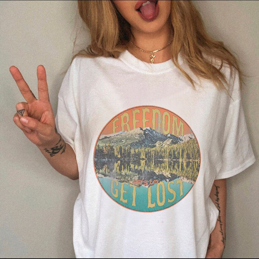 Female Top Fashion Tee Love Heart New Style Trend Clothes