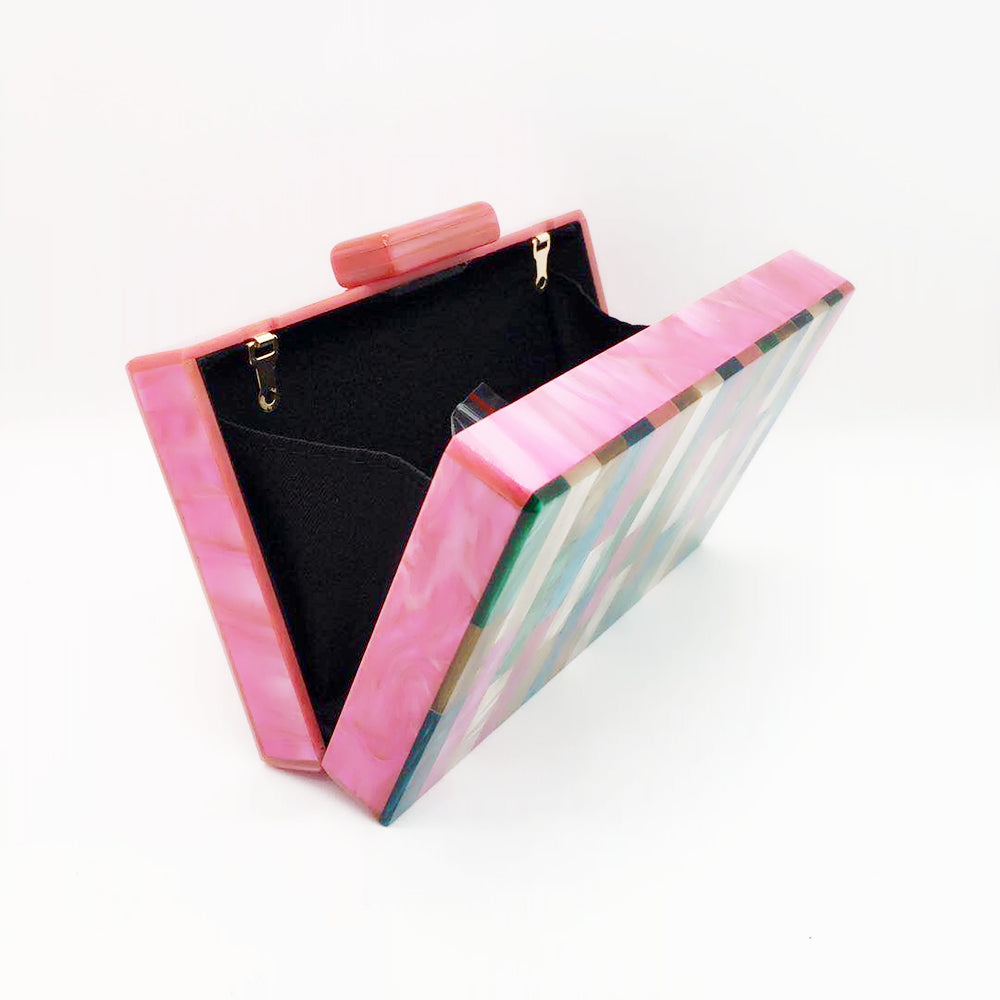 Feria Multi-Color Acrylic Evening Box Clutch