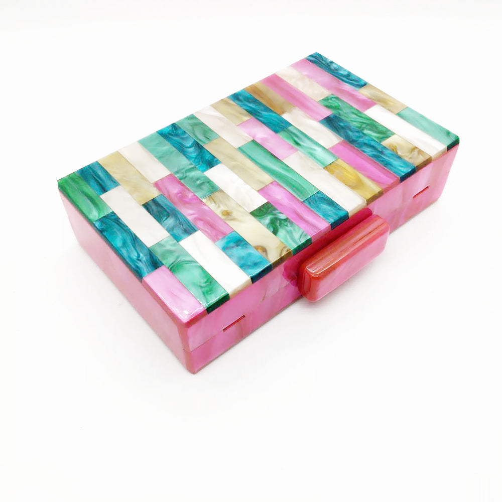 Feria Multi-Color Acrylic Evening Box Clutch