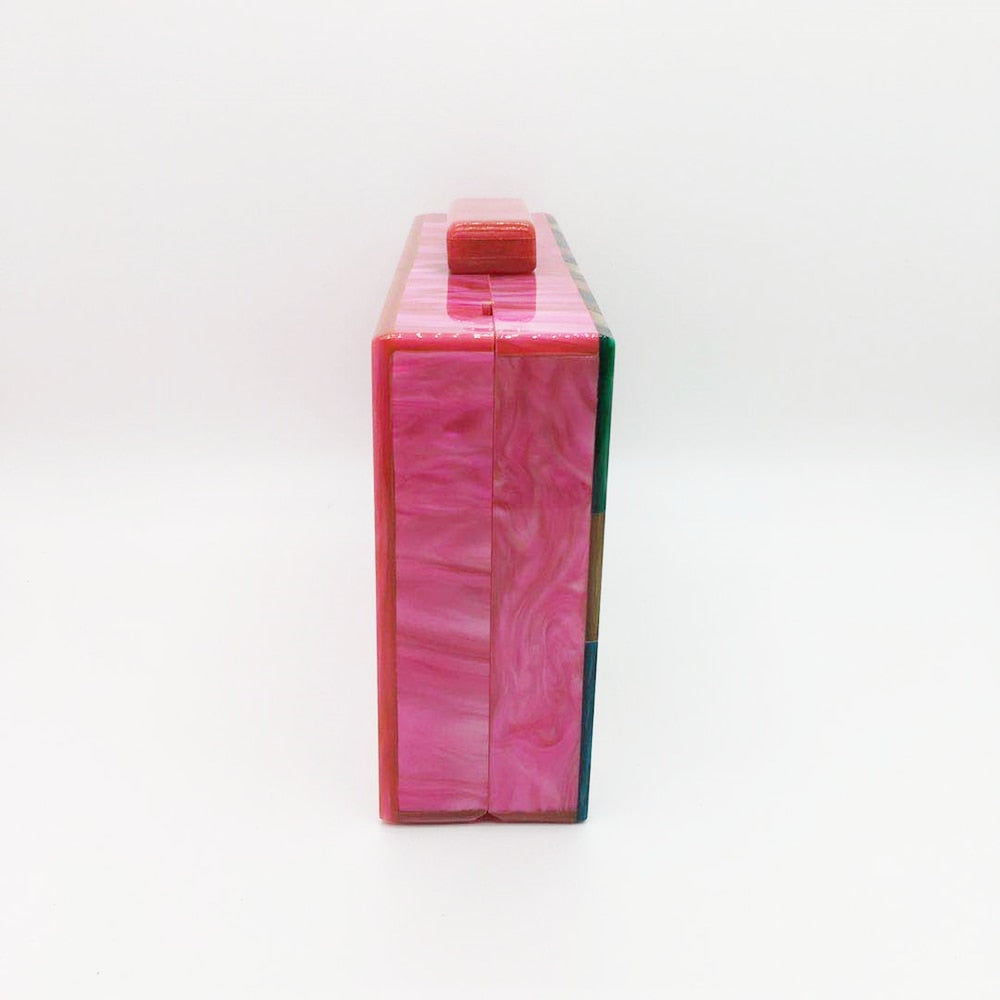 Feria Multi-Color Acrylic Evening Box Clutch