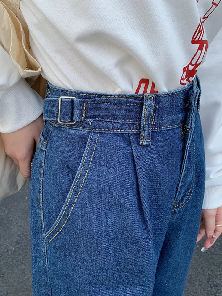 Trendy Fat Sister New Loose Straight Drapey Mopping Women's Jeans