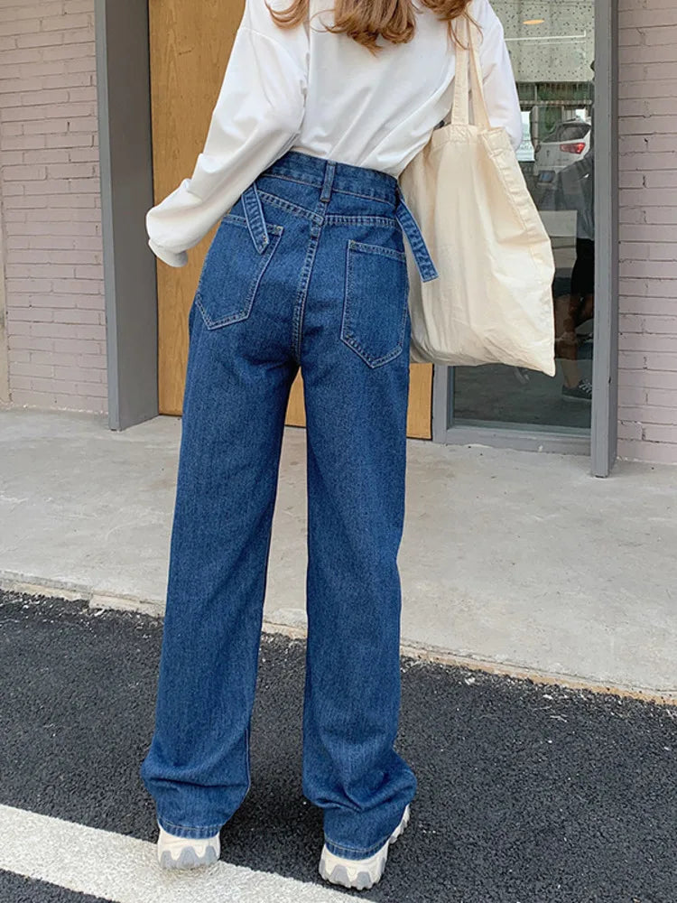 Trendy Fat Sister New Loose Straight Drapey Mopping Women's Jeans