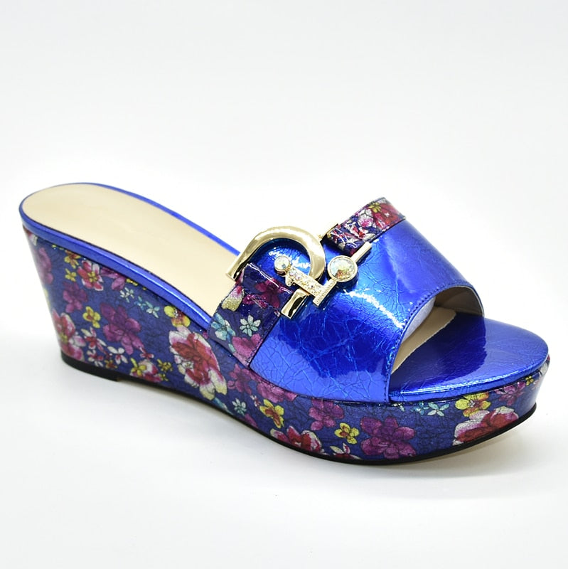 Floella Buckle Patterned Platform Wedge Sandals - 6 Colors