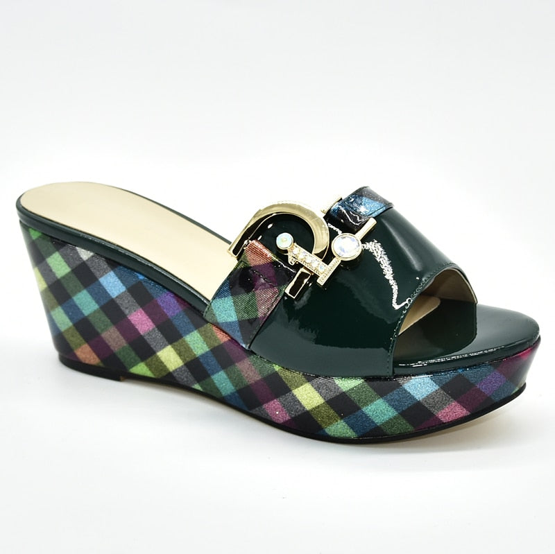 Floella Buckle Patterned Platform Wedge Sandals - 6 Colors