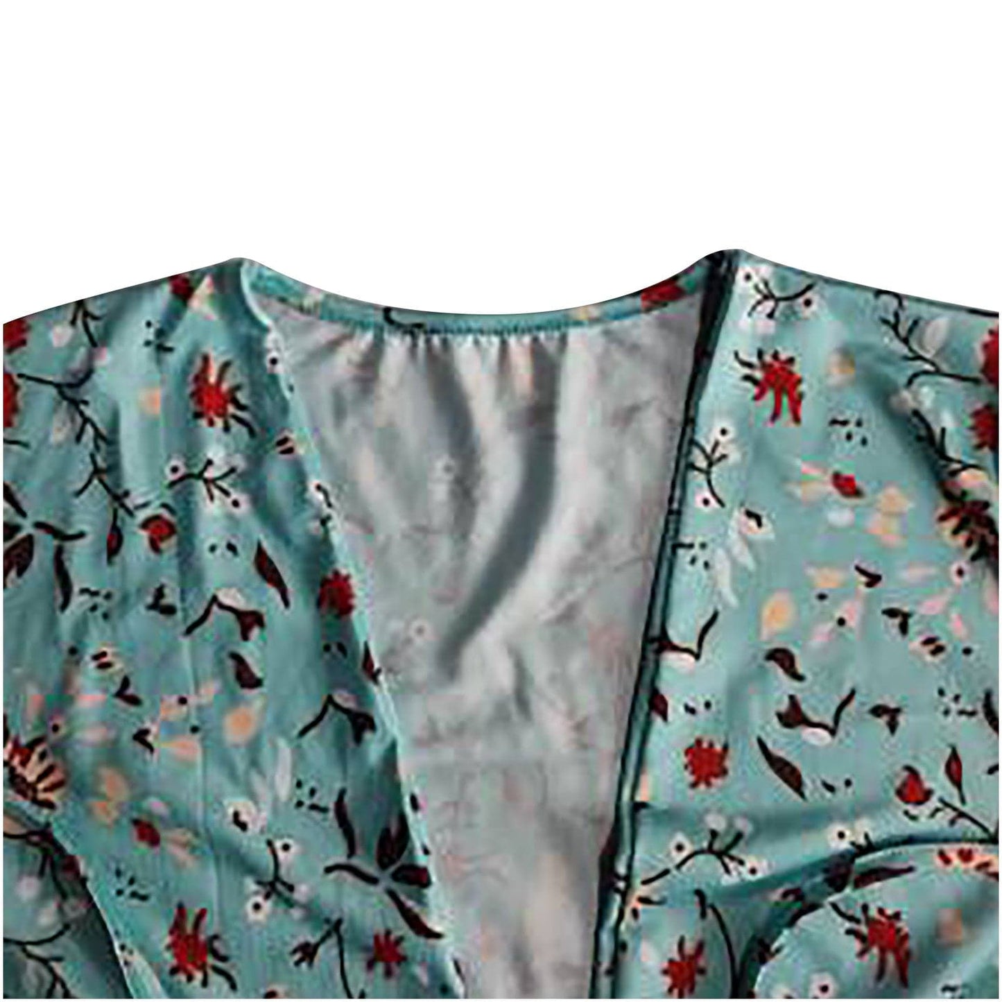 Floral Print Fashion Tie Up Wrap Mini Dress