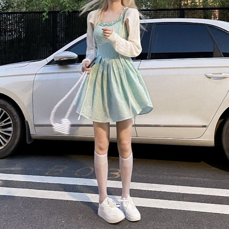 Floral Strap Dress Ruffled Korean Party Fairy Dress