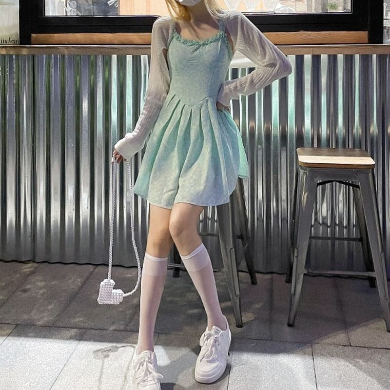 Floral Strap Dress Ruffled Korean Party Fairy Dress