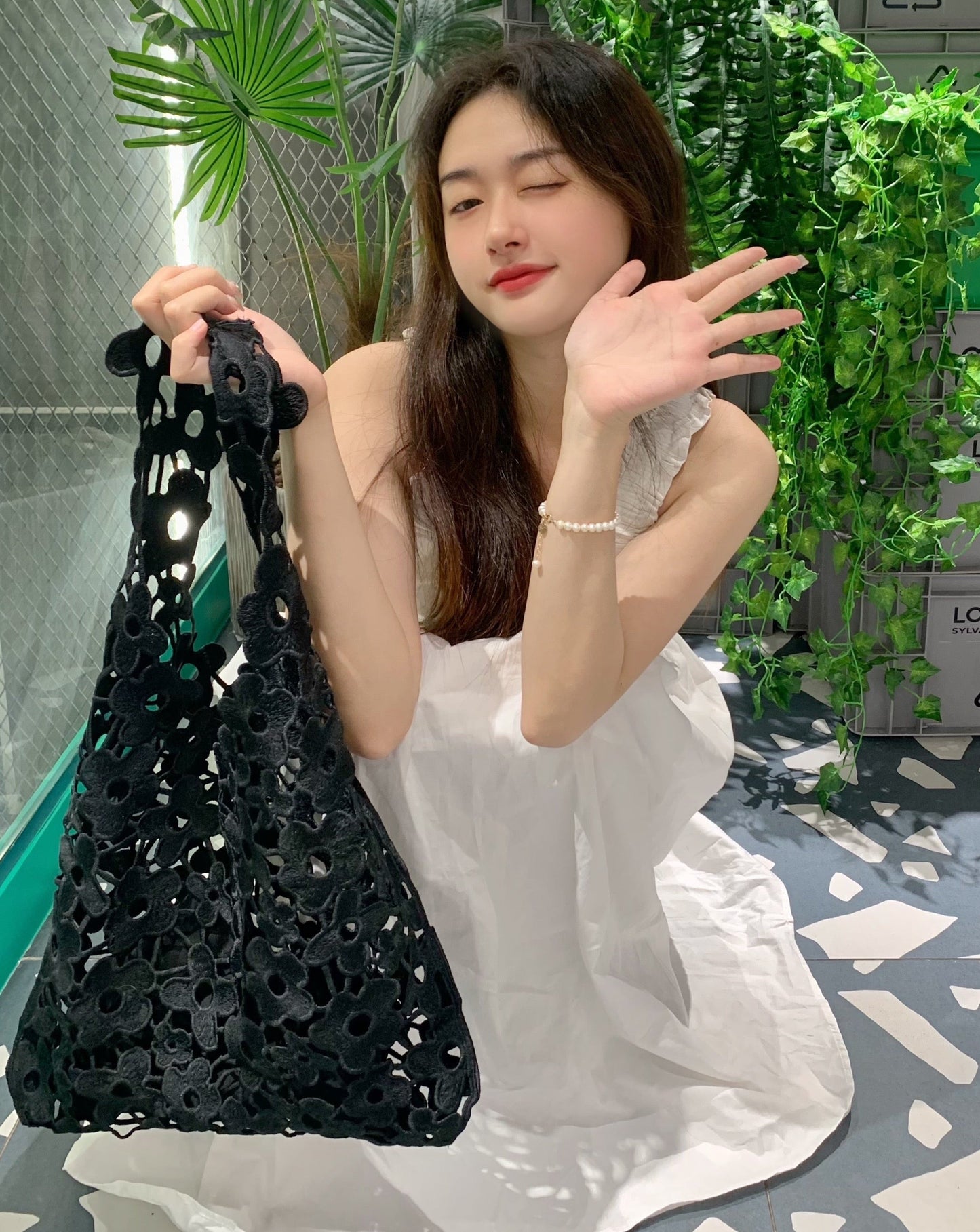 Flower Cut Out Eyelet Hobo Bags - 4 Colors