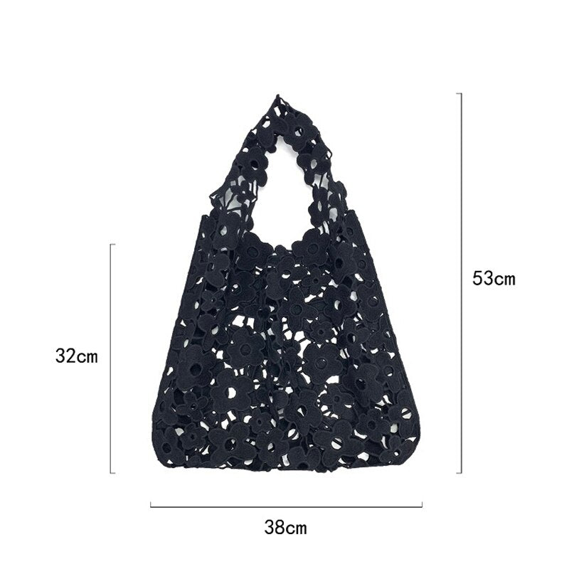 Flower Cut Out Eyelet Hobo Bags - 4 Colors