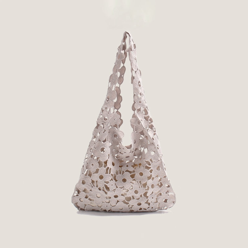 Flower Cut Out Eyelet Hobo Bags - 4 Colors