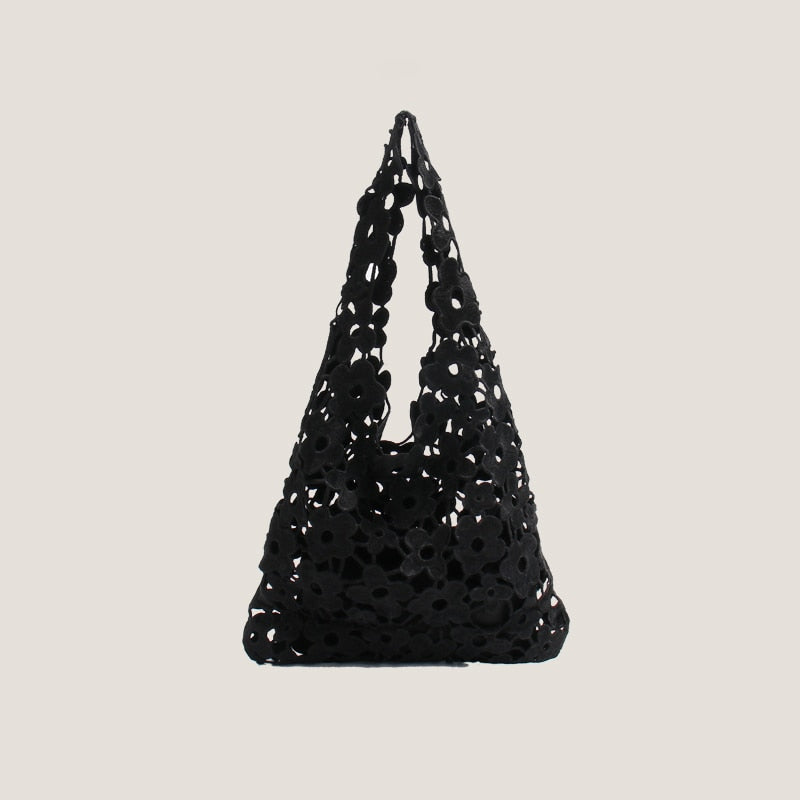 Flower Cut Out Eyelet Hobo Bags - 4 Colors
