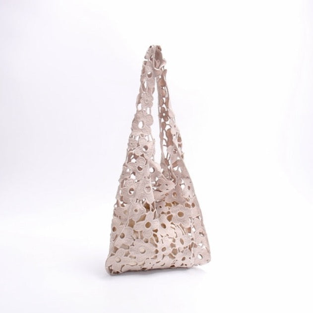 Flower Cut Out Eyelet Hobo Bags - 4 Colors