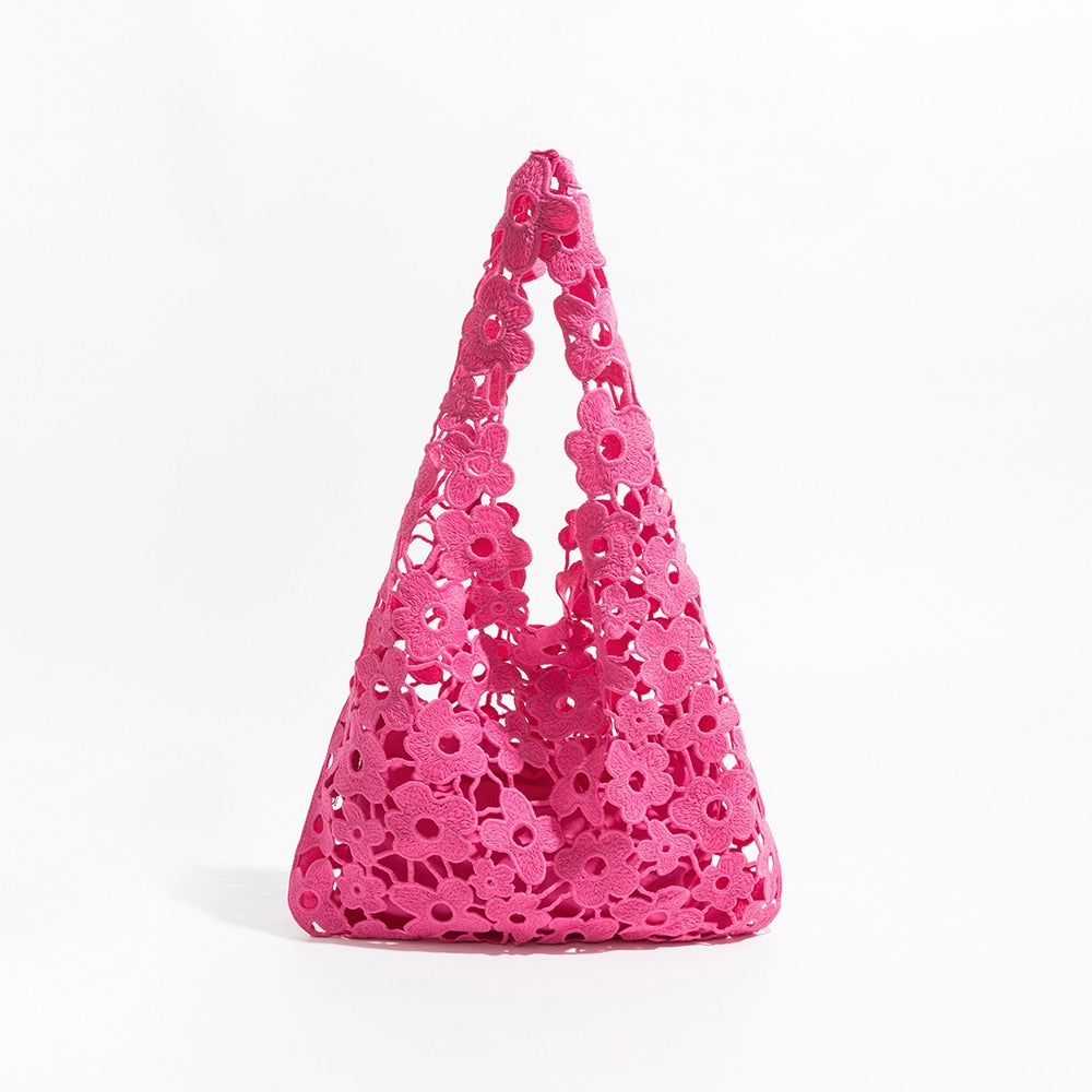 Flower Cut Out Eyelet Hobo Bags - 4 Colors