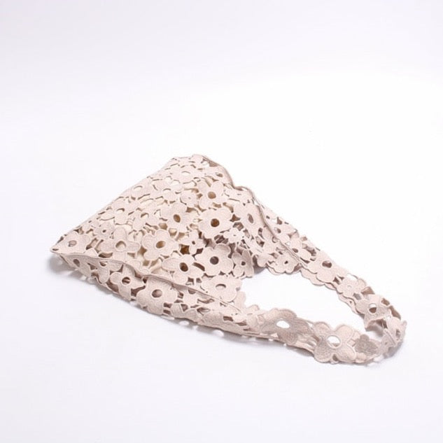 Flower Cut Out Eyelet Hobo Bags - 4 Colors