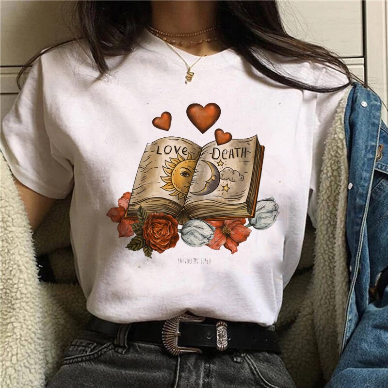 Funny Mushroom Print T-shirt Women's Fashion Versatile Top T-shirt