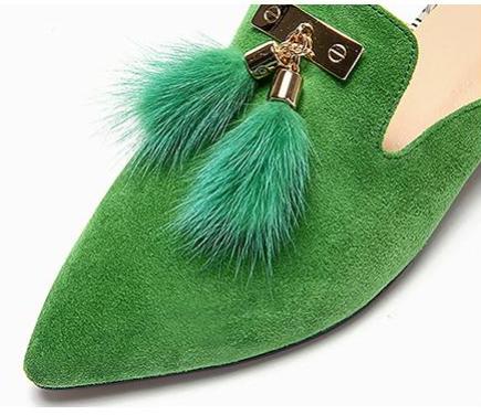 Fur Tassel Suede Mules - 3 Colors