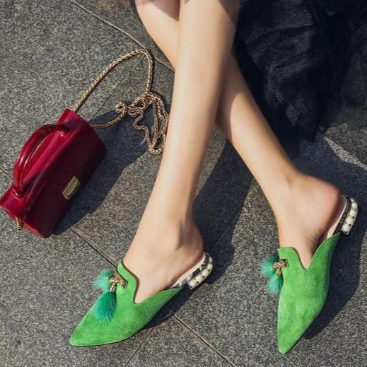 Fur Tassel Suede Mules - 3 Colors