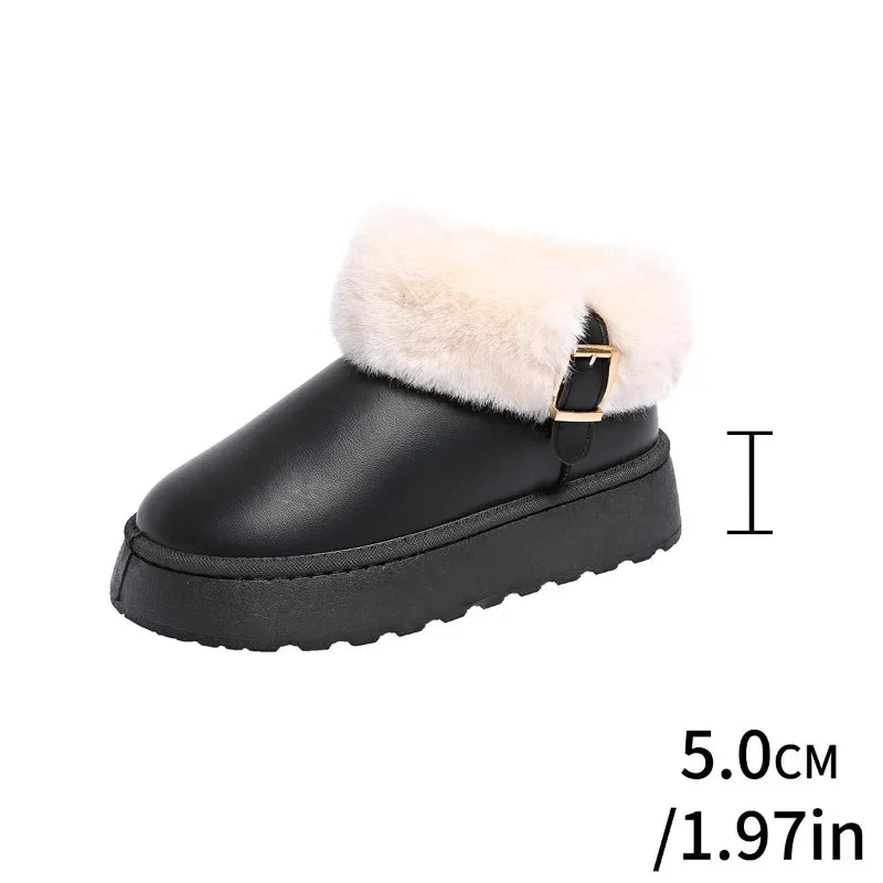 Furry Furry Shoes Newest Design Women's Boots Winter Plush Warm Snow Boots Non-slip Thick Bottom Ladies Cotton Boot