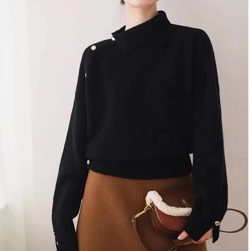 Vintage TurtleNeck Christmas Sweater with Buttons