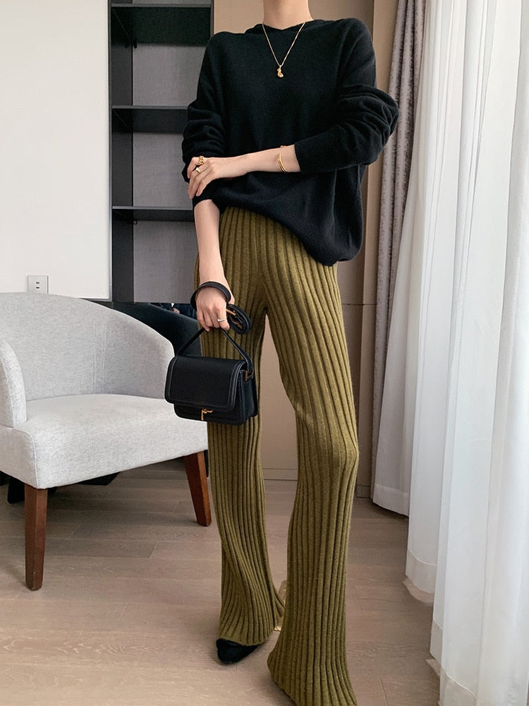 Gabrielle Corrugated Knit Pants - 6 Colors