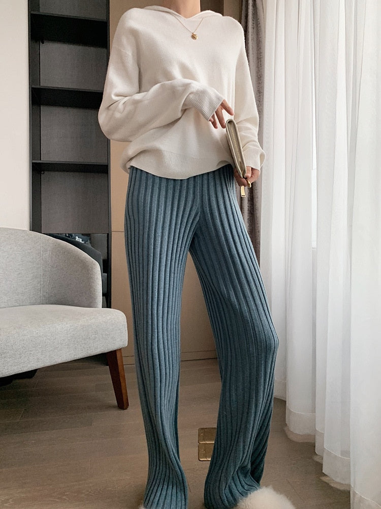 Gabrielle Corrugated Knit Pants - 6 Colors