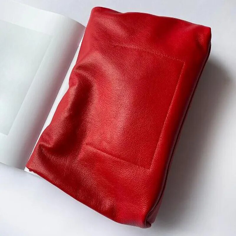 Genuine Leather Fold Over Envelope Clutch Bag