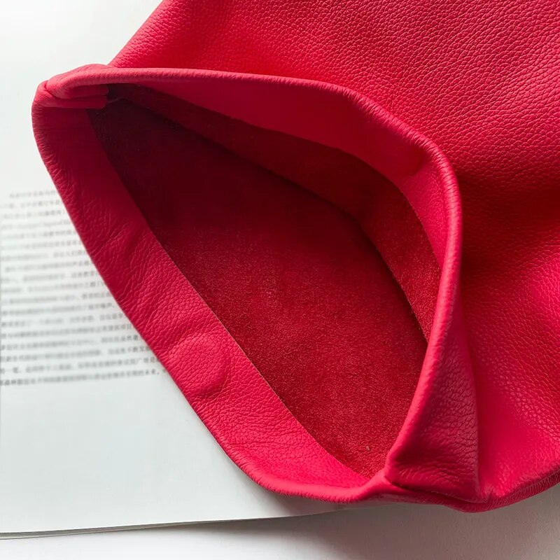 Genuine Leather Fold Over Envelope Clutch Bag