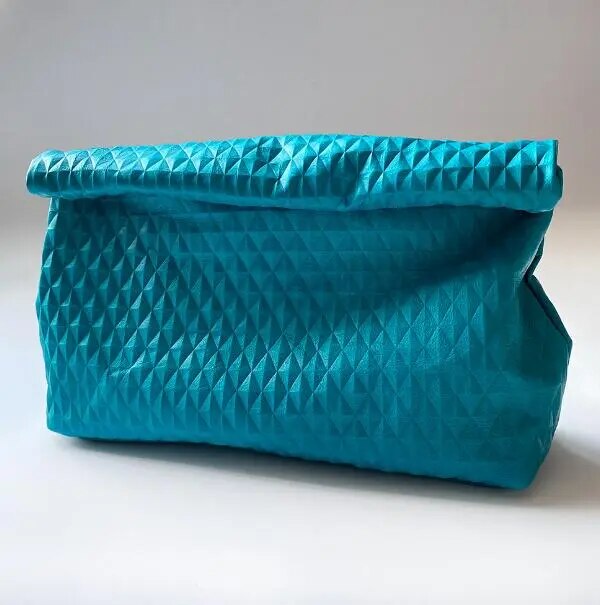 Genuine Leather Fold Over Envelope Clutch Bag