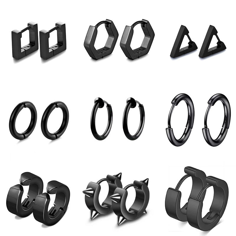 Geometry Gothic Fashion Hoop Earrings - 8 Shapes
