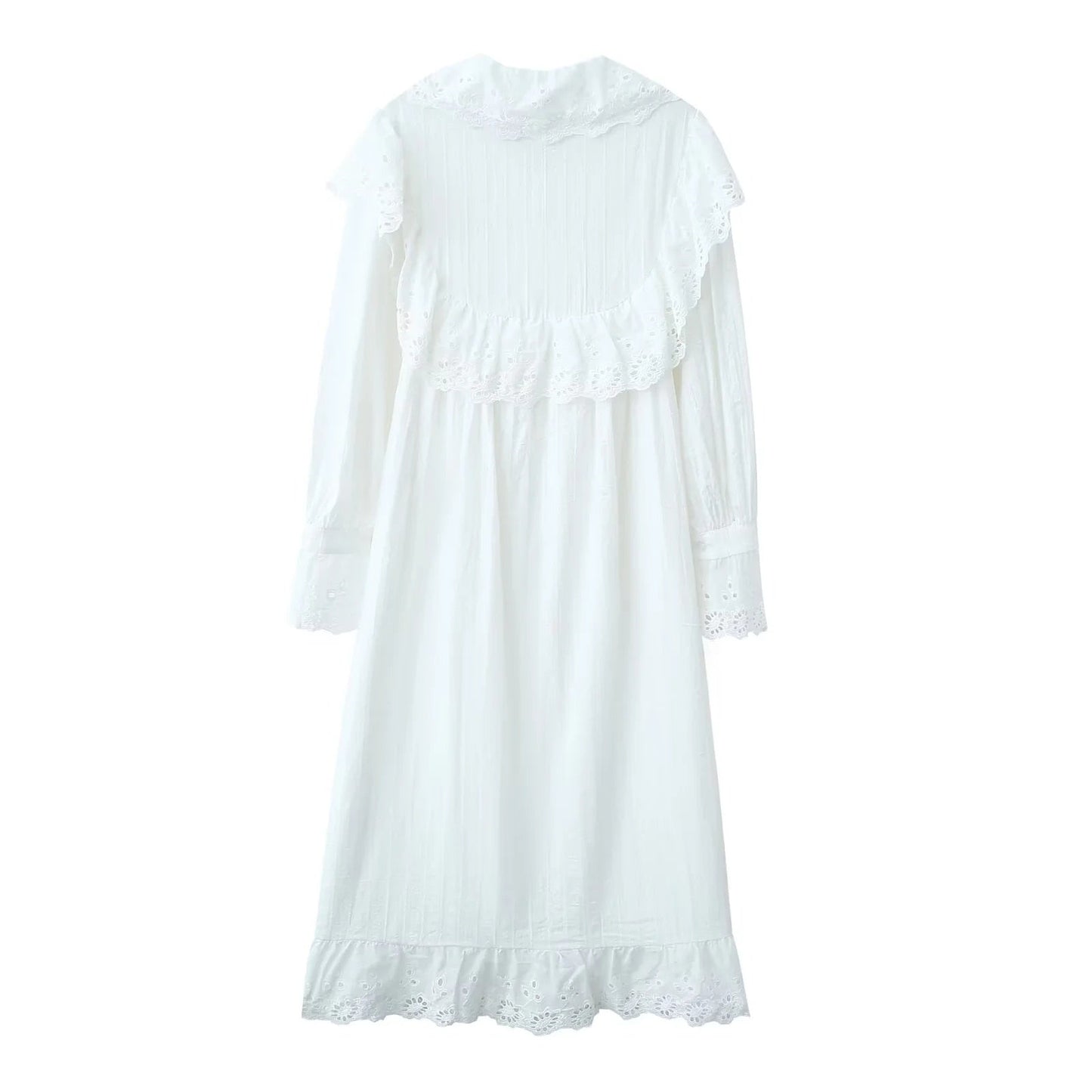 Geraldine Cotton Frill Lace Dress
