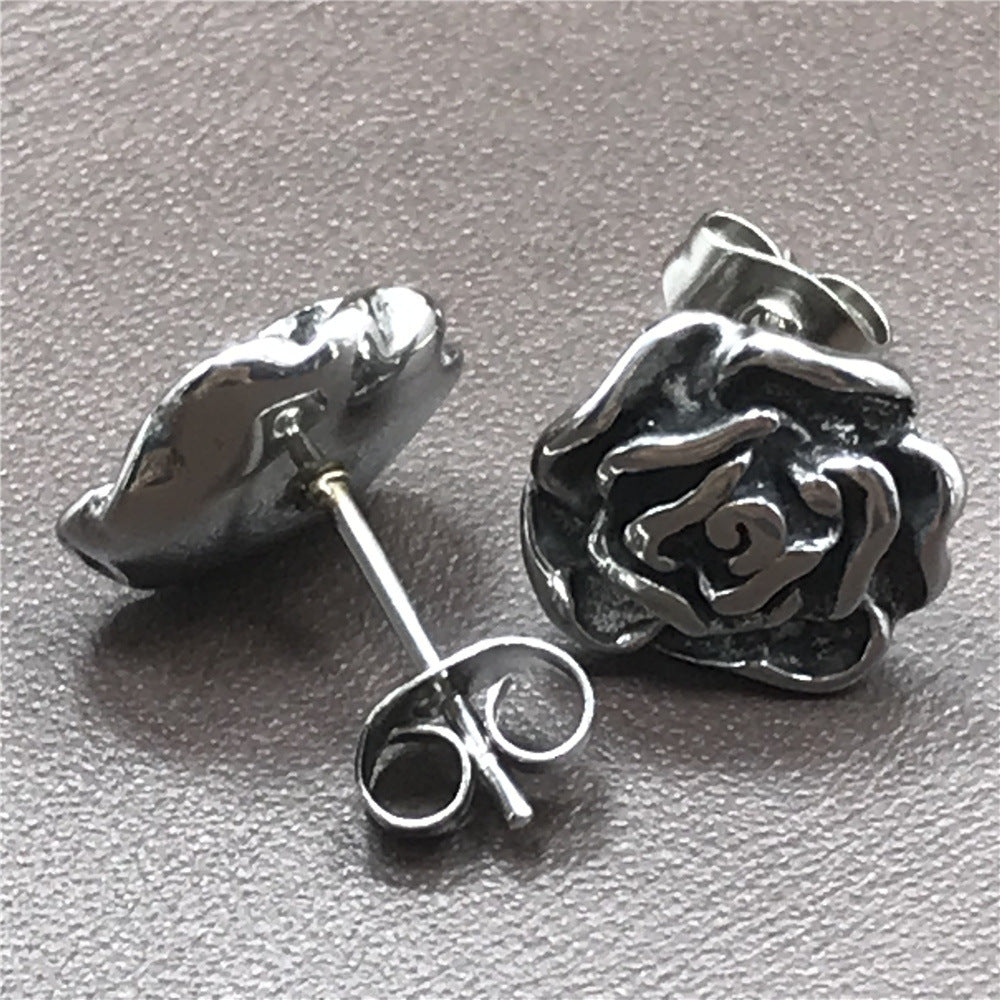 Ghost Steel Rose Earring