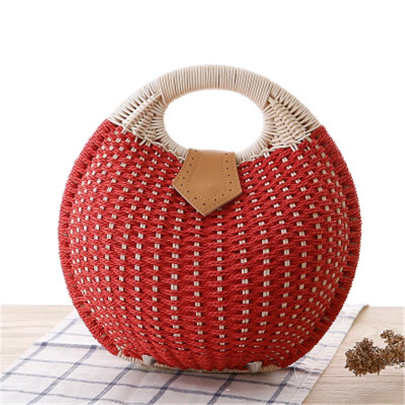 Gloria Snail's Nest Rattan Top Handle Bag