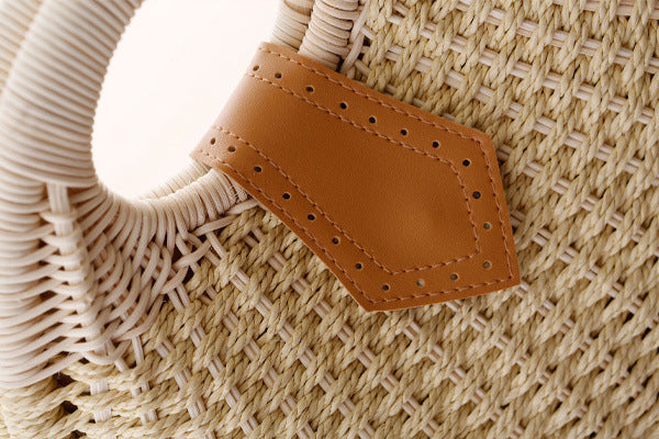 Gloria Snail's Nest Rattan Top Handle Bag