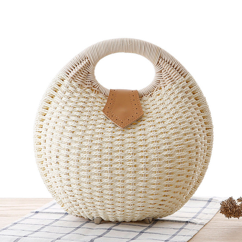 Gloria Snail's Nest Rattan Top Handle Bag
