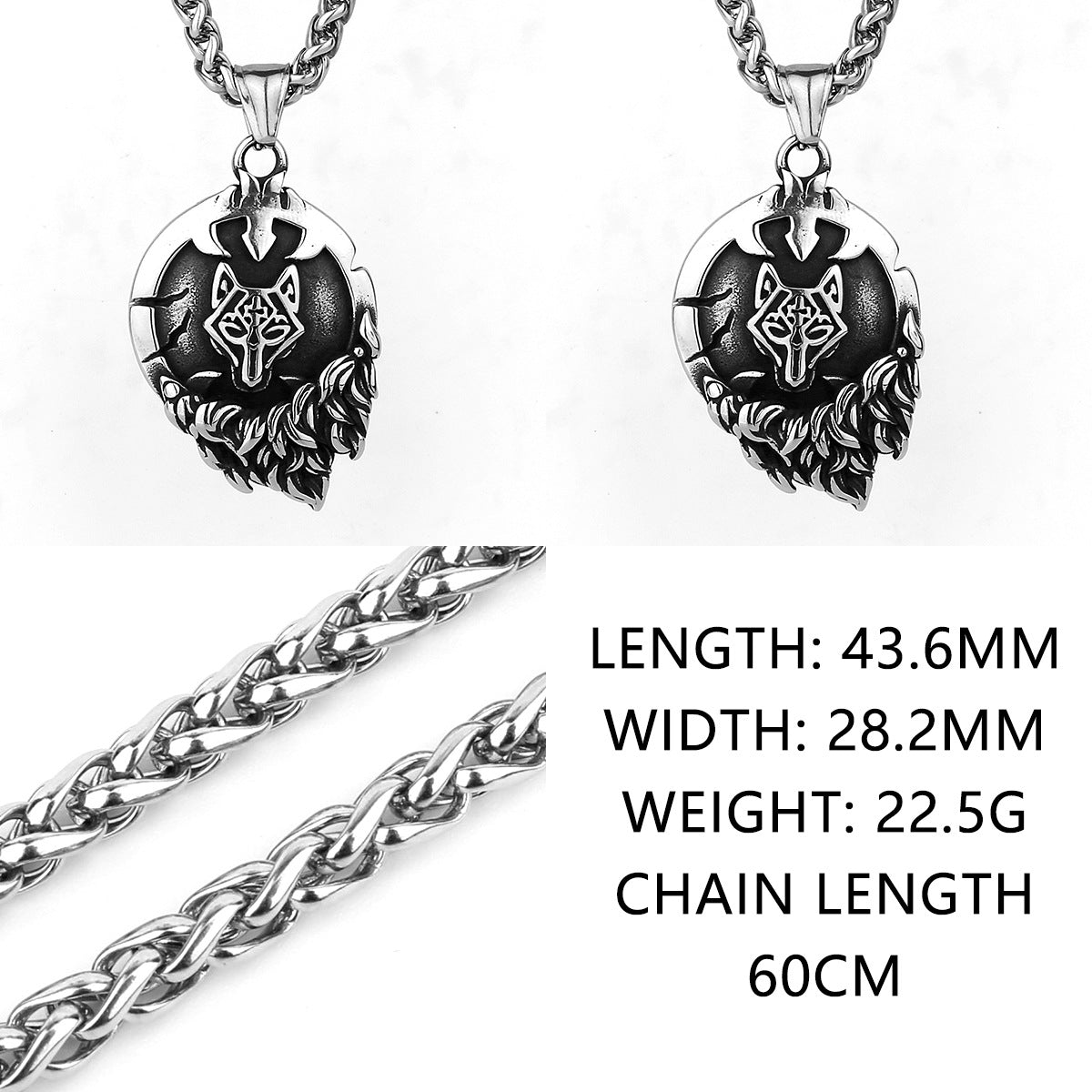 Goth Bully Wolf necklace