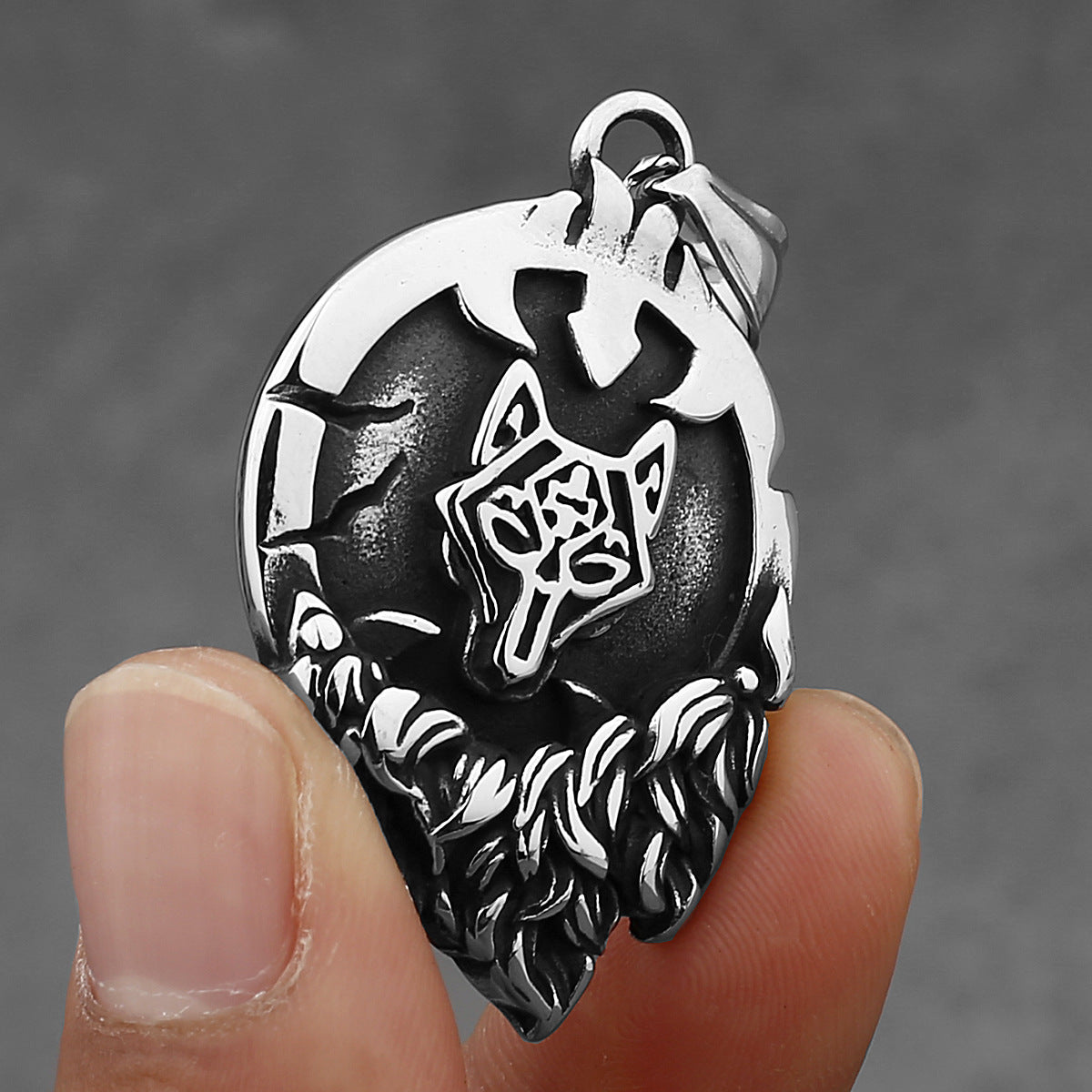 Goth Bully Wolf necklace