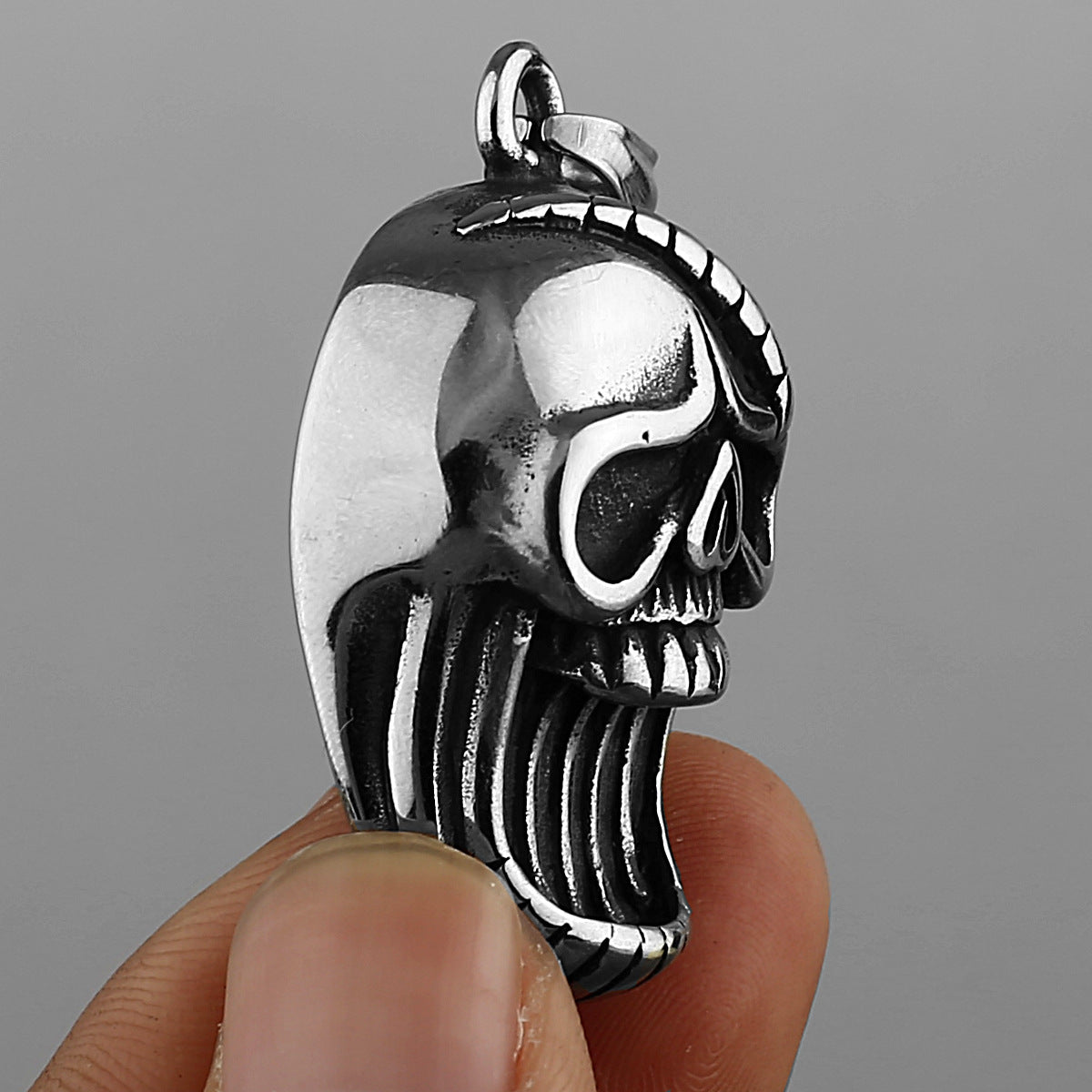 Goth Exaggerated Skull Necklace