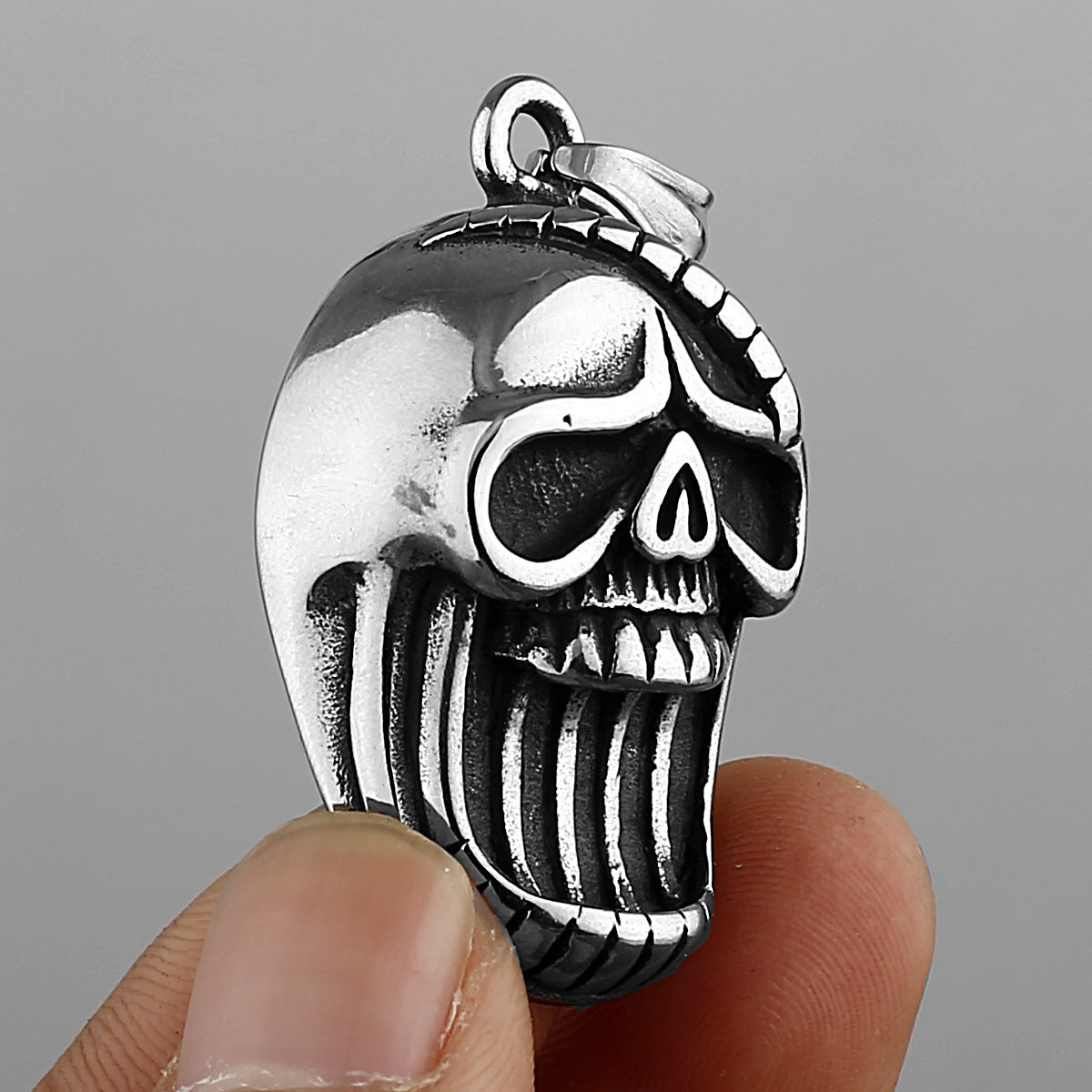 Goth Exaggerated Skull Necklace