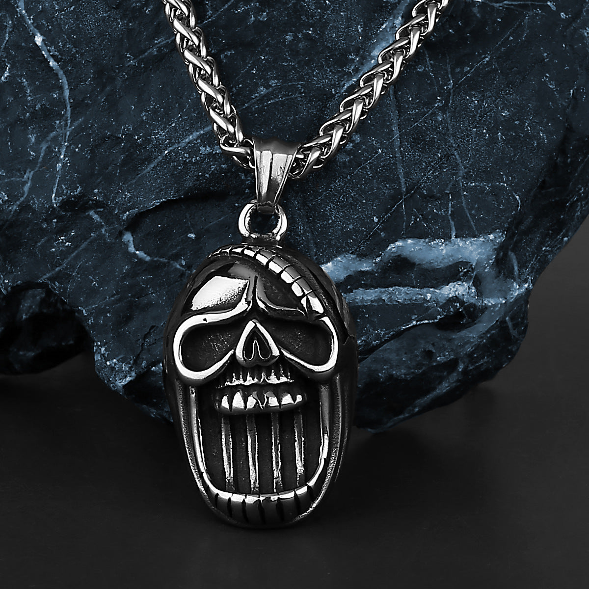 Goth Exaggerated Skull Necklace