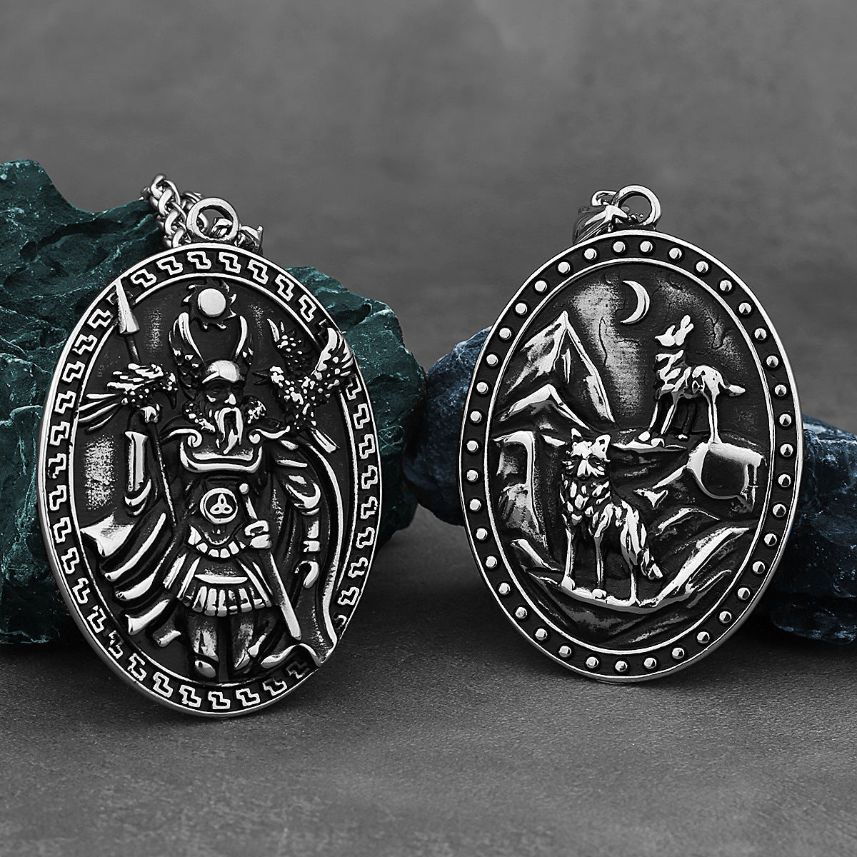 Goth Odin Viking Wolf Necklace