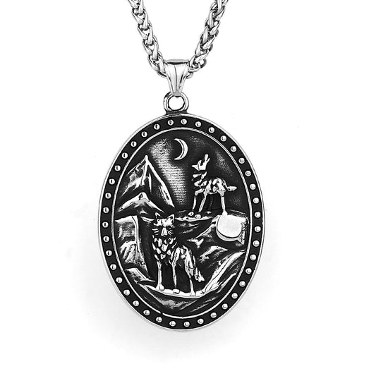 Goth Odin Viking Wolf Necklace