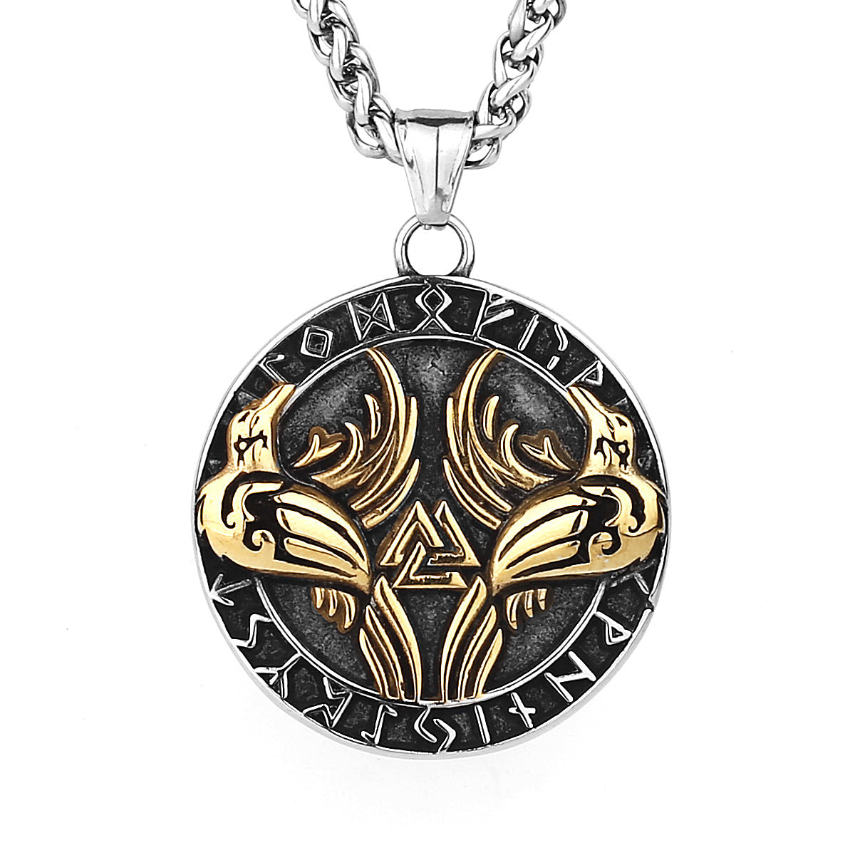 Goth Raven Rune Necklace