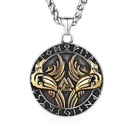 Goth Raven Rune Necklace